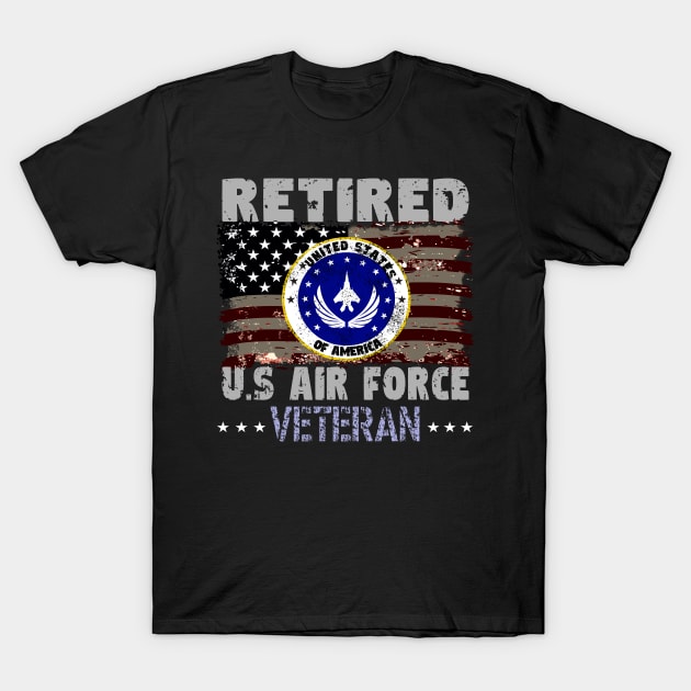 Retired US Air Force Veteran T-Shirt by AlmaDesigns